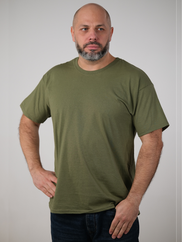 Чоловіча Футболка Щільна Gildan Heavy Cotton Оливковий 2XL