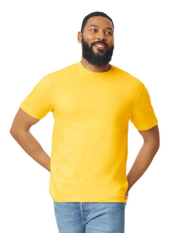 Чоловіча Футболка М'яка Середньої Щільності Gildan Softstyle Adult Жовтий 4XL