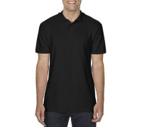 Мужская Футболка Поло Пике Однотонная с Воротником Черный Размер L
