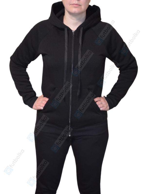 Толстовка Теплая с Утеплителем Флис на Молнии European Standard Black