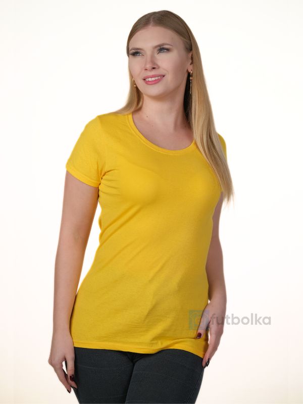 Женская Футболка Fruit of the Loom Valueweight T Lady-Fit Желтый XS