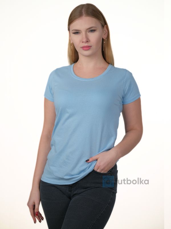 Женская Футболка Fruit of the Loom Valueweight T Lady-Fit Голубой XS