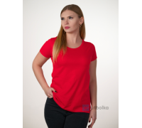 Базовая Женская Футболка Средней Плотности Хлопок Красный Размер XS