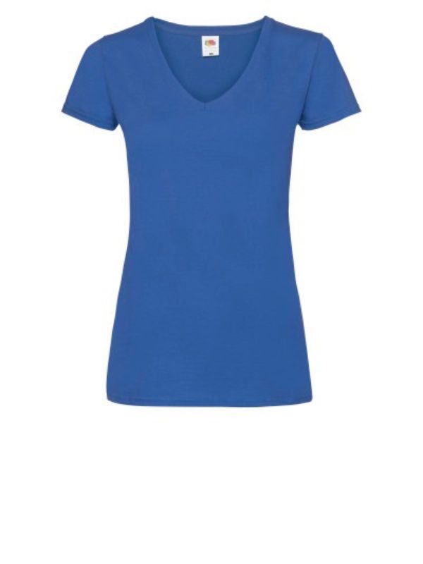 Женская Футболка Fruit of the Loom Valueweight Ladies V-Neck Глубокий Ярко-Синий L