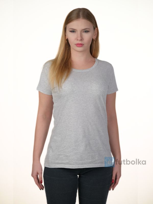 Жіноча Футболка Щільна Fruit of the Loom Ringspun Premium Сірий Меланж XS