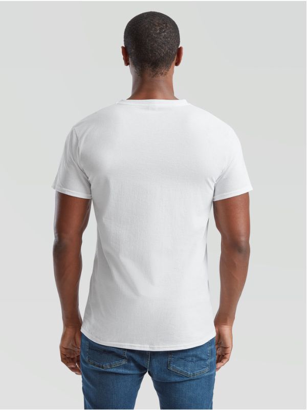 Мужская Футболка с V-Образным Вырезом Fruit of the Loom Valueweight V-Neck Белый S