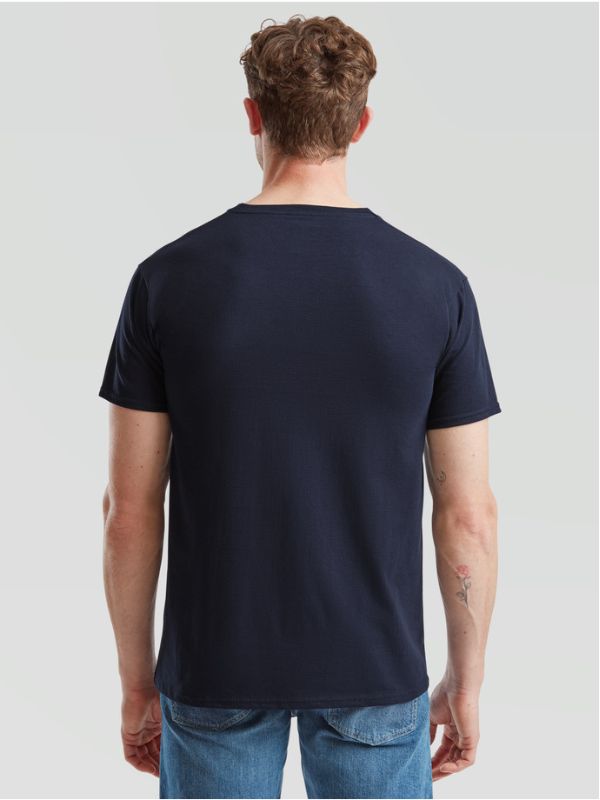 Мужская Футболка с V-Образным Вырезом Fruit of the Loom Valueweight V-Neck Темно-синий S