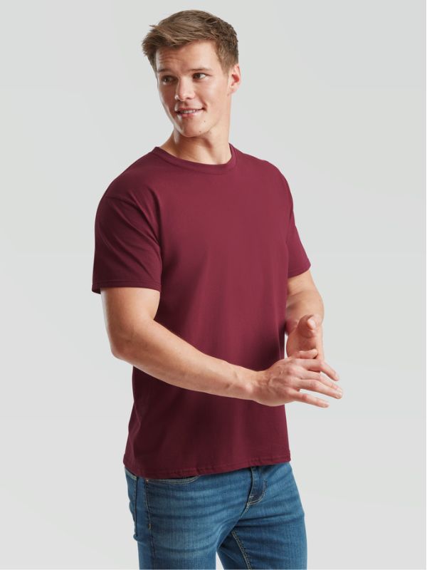 Мужская Футболка Мягкая Плотная Fruit of the Loom Iconic 195 Ringspun Premium Красный S
