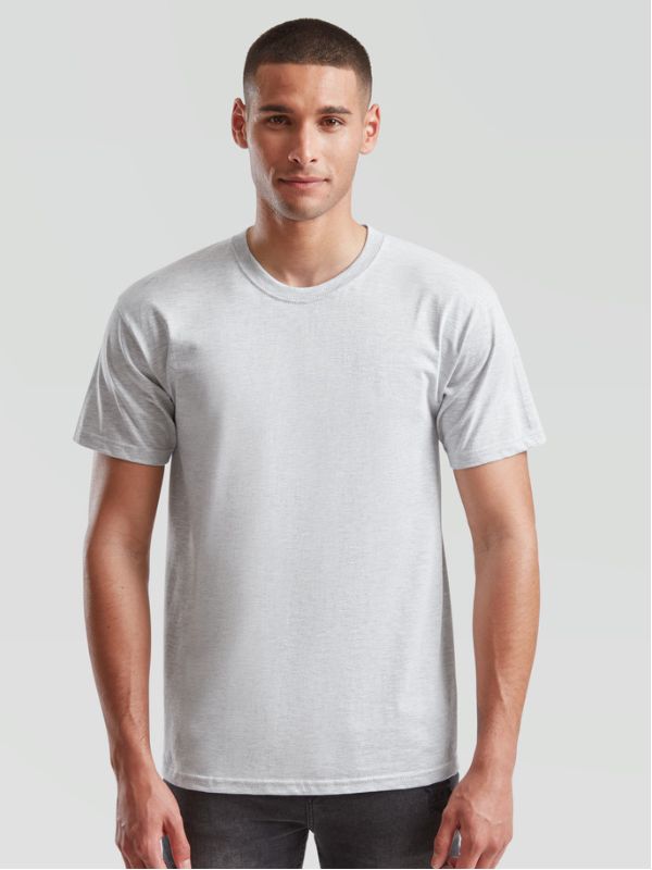 Мужская Футболка Мягкая Плотная Fruit of the Loom Iconic 195 Ringspun Premium Серый Меланж S