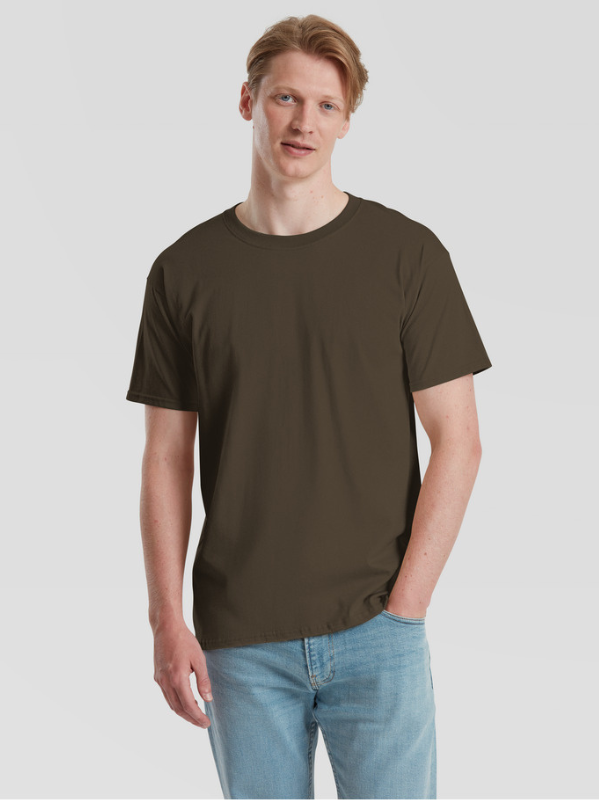 Мужская Футболка Мягкая Плотная Fruit of the Loom Iconic 195 Ringspun Premium Трюфель S