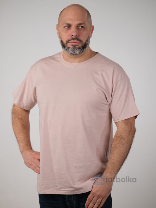 Мужская Футболка Мягкая Плотная Fruit of the Loom Iconic 195 Ringspun Premium Пудровый S