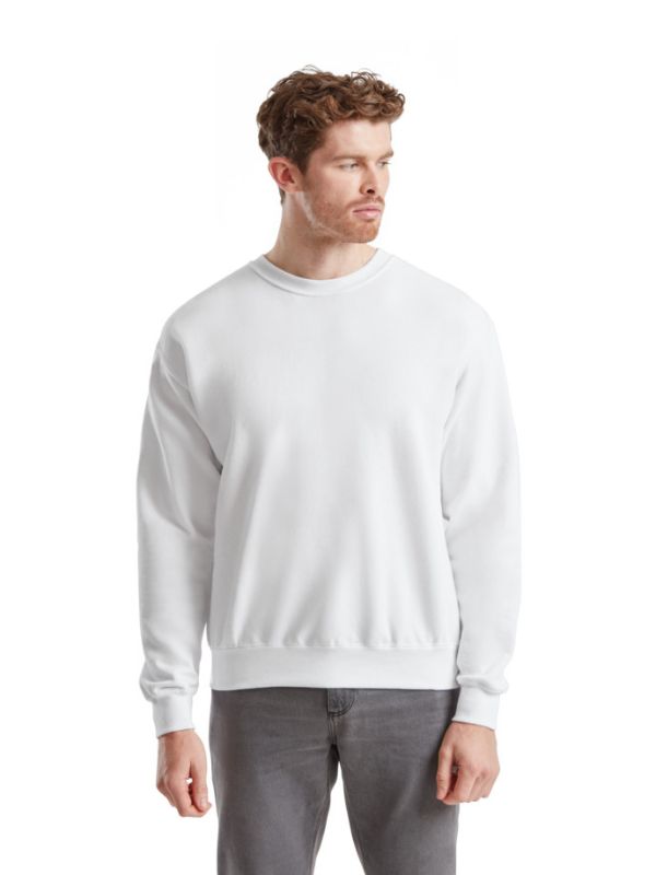 Чоловічий Світшот Теплий Однотонний Білий Fruit of the Loom Classic Set-In Sweat Білий XL