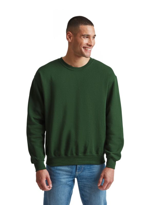 Мужской Свитшот Теплый Однотонный Белый Fruit of the Loom Classic Set-In Sweat Темно-Зеленый S