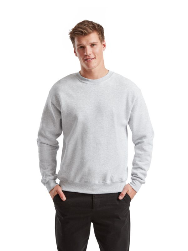 Мужской Свитшот Теплый Однотонный Белый Fruit of the Loom Classic Set-In Sweat Серый Меланж 2XL