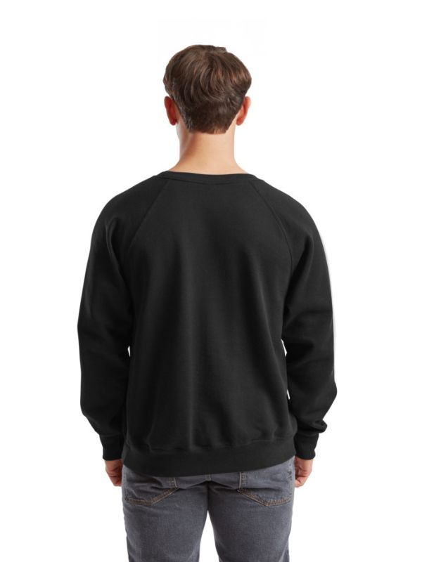 Мужской Свитшот Белый с Начесом Футер Однотонный Fruit of the Loom Classic Raglan Sweat Черный S