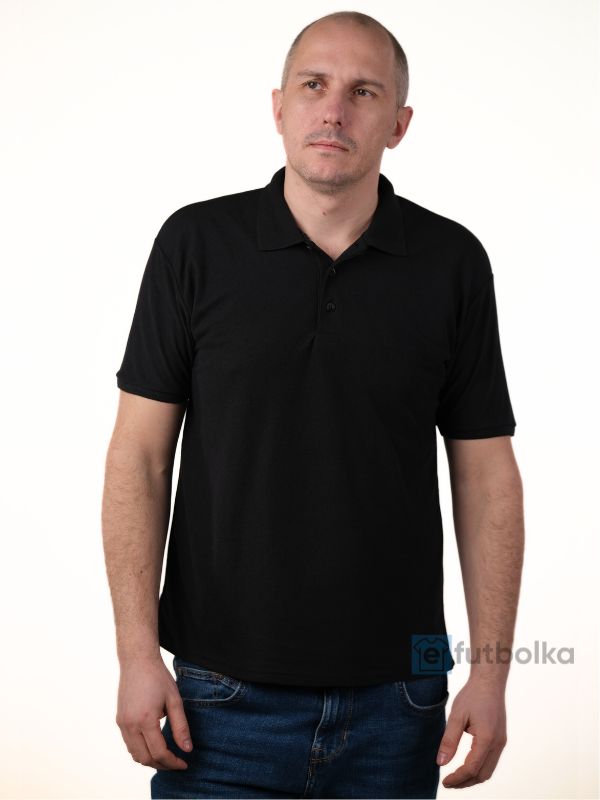 Мужская Футболка Поло Fruit of the Loom Premium Черный S