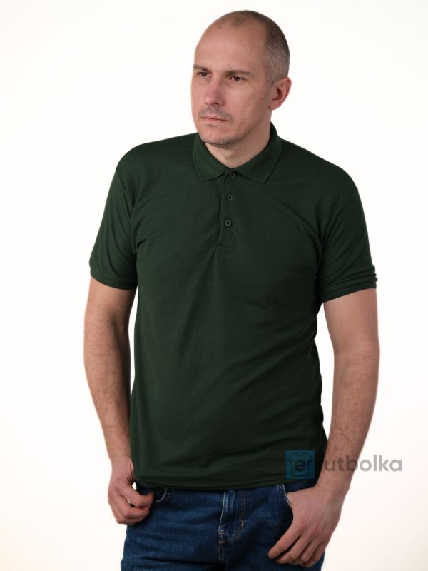 Мужская Футболка Поло Fruit of the Loom Premium Темно-Зеленый S