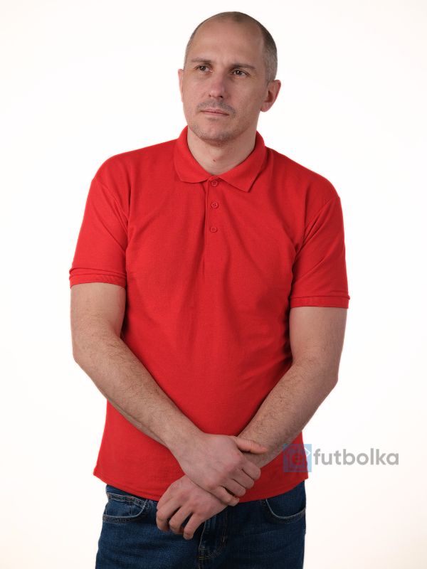 Мужская Футболка Поло Fruit of the Loom Premium Красный S