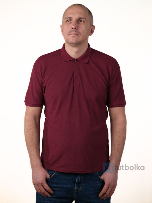 Мужская Футболка Поло Fruit of the Loom Premium Бордовый S