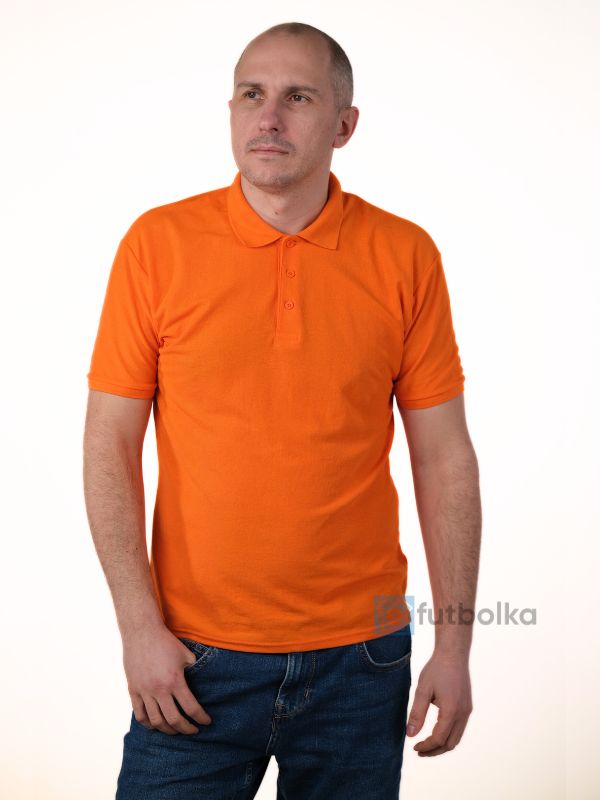 Мужская Футболка Поло Fruit of the Loom Premium Оранжевый L