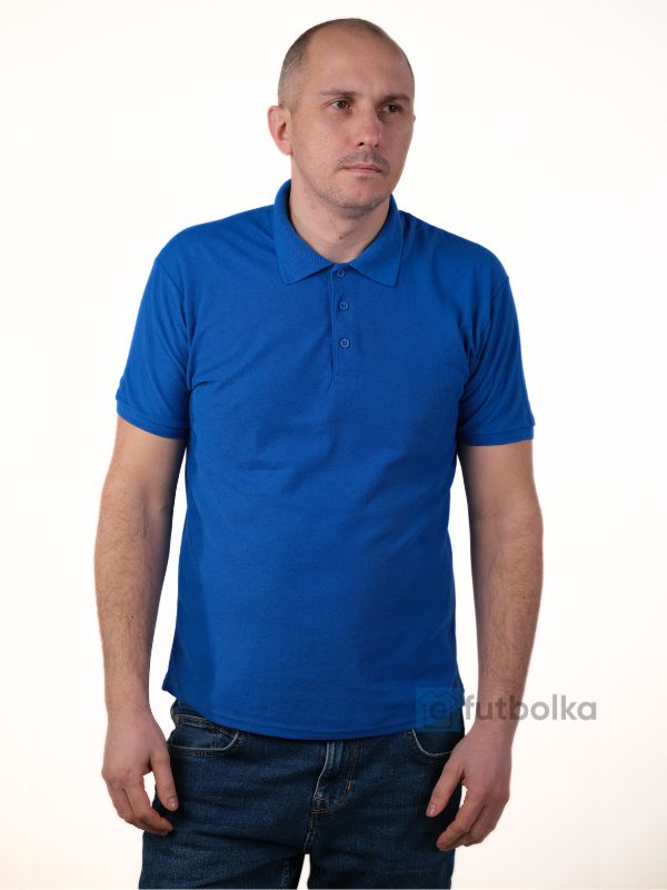 Мужская Футболка Поло Fruit of the Loom Premium Ярко-Синий S