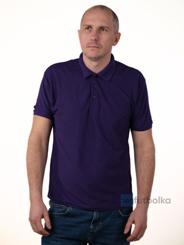 Мужская Футболка Поло Fruit of the Loom Premium Фиолетовый S